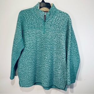 Live Oak Brand mens Sherpa fleece green 1/4 zip pullover XL